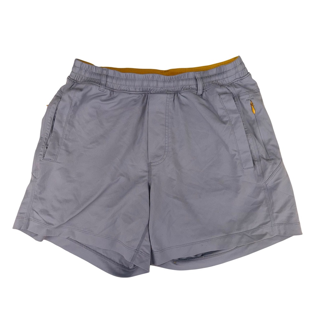 Birddogs Mens Athletic Shorts Grey Yellow Medium Short Activewear Hiking Running